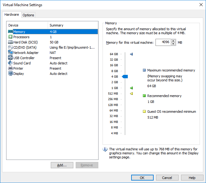 Configure RAM