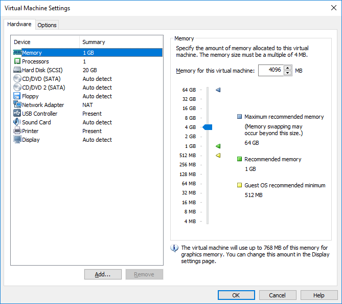 Configure RAM