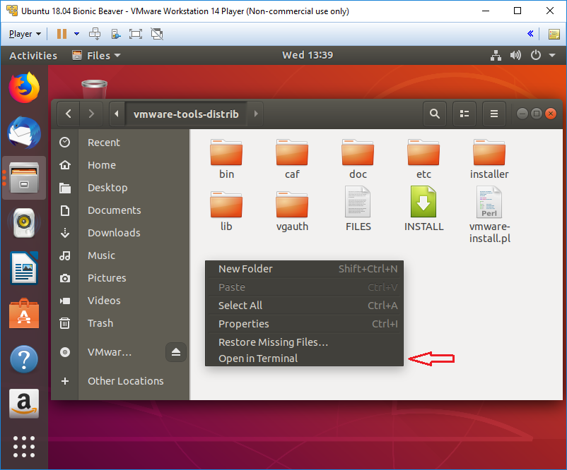 Install VMWare Tools